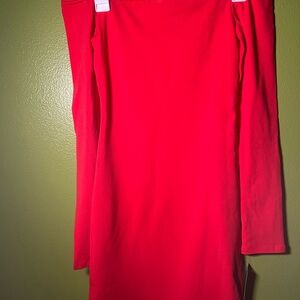 Vibrant Red Off-Shoulder Dress